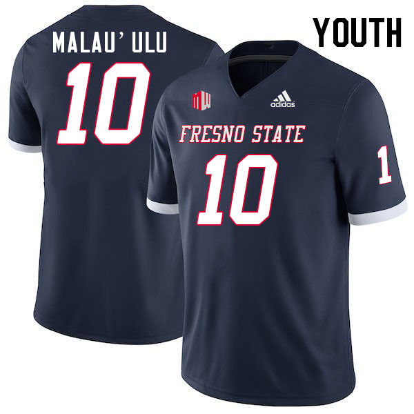 Youth #10 Jordan Malau'ulu Fresno State Bulldogs College Football Jerseys Stitched-Navy